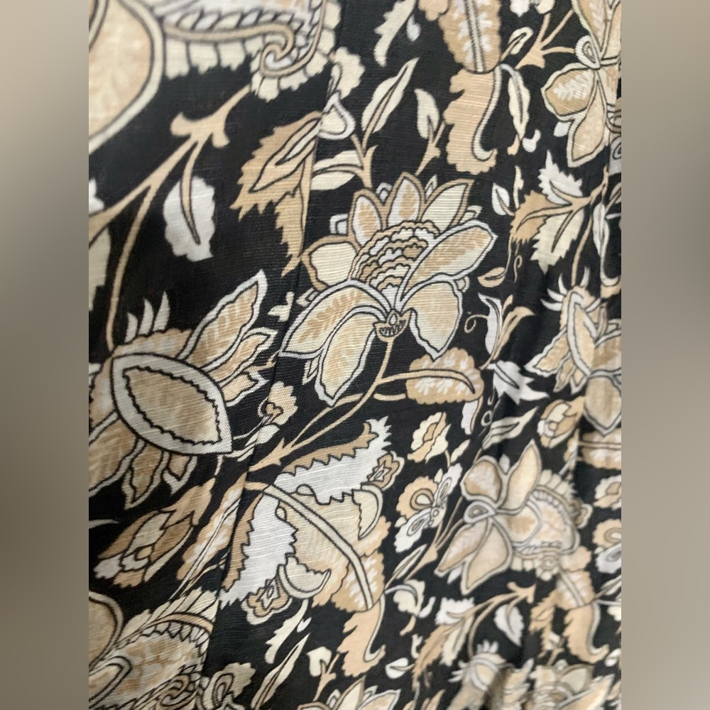 Boden Womens A Line Black and Tan Floral Midi Dress - Picture 4 of 6